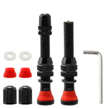 1Set Valvole Pneumatici in Alluminio Per Bici Nero Tubeless