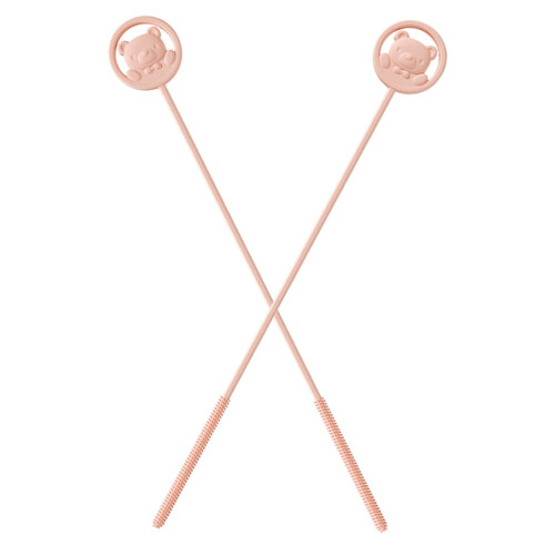 8Pz Spazzole Bottiglie Cannucce Silicone Rosa Compatte 1