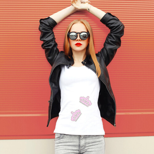 4Pz Toppe Rosa Con in Resina Per Moda 2