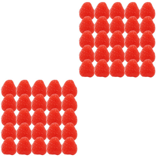 100Pz Fragole Artificiale Rosse Modulabili Per Decorativi E Fotografia 2