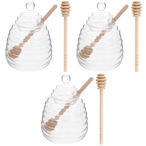 3Conjuntos Potes De Com Dipper De Transparente Para Cozinha 2