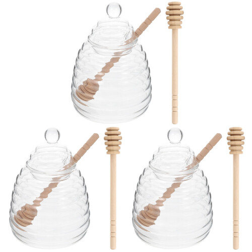 3Conjuntos Potes De Com Dipper De Transparente Para Cozinha 1