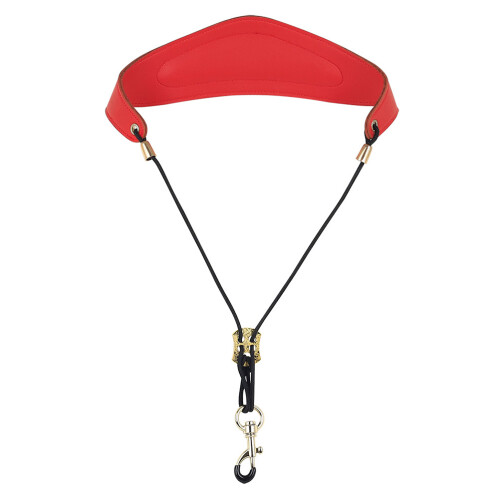 Saxophone Strap Professionale Rosso in Pelle Con Ergonomico 1