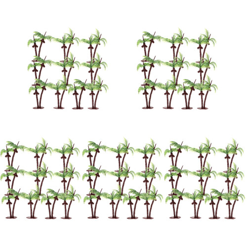 50 Pcs Plastic Coconut Tree Ornaments Sand Table Miniature 2