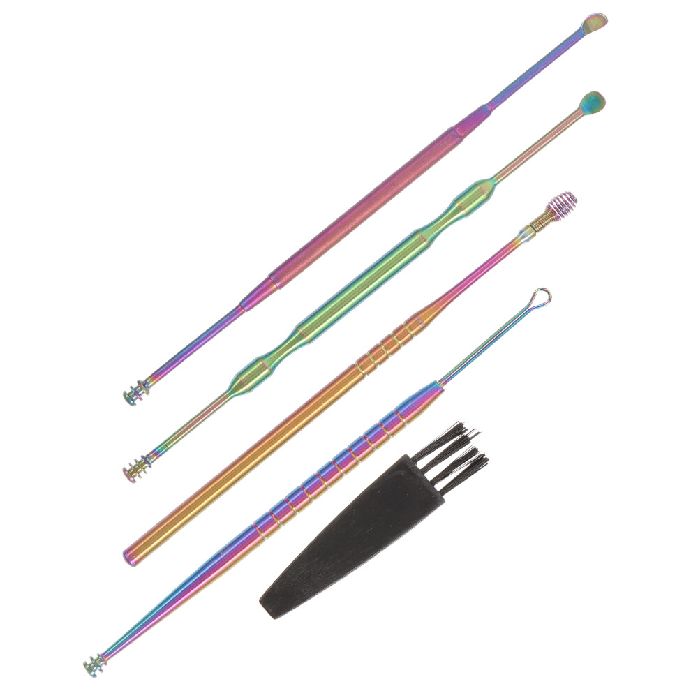 Ohphcall 1Set Portable Ear Wax Removal Kit Ear Spoon Cleaner Tool For Adults