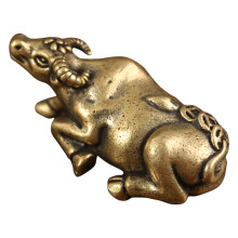 3Stk Mini Kuh Skulptur Messing Goldfarbene Tierfigur Fürs Regal