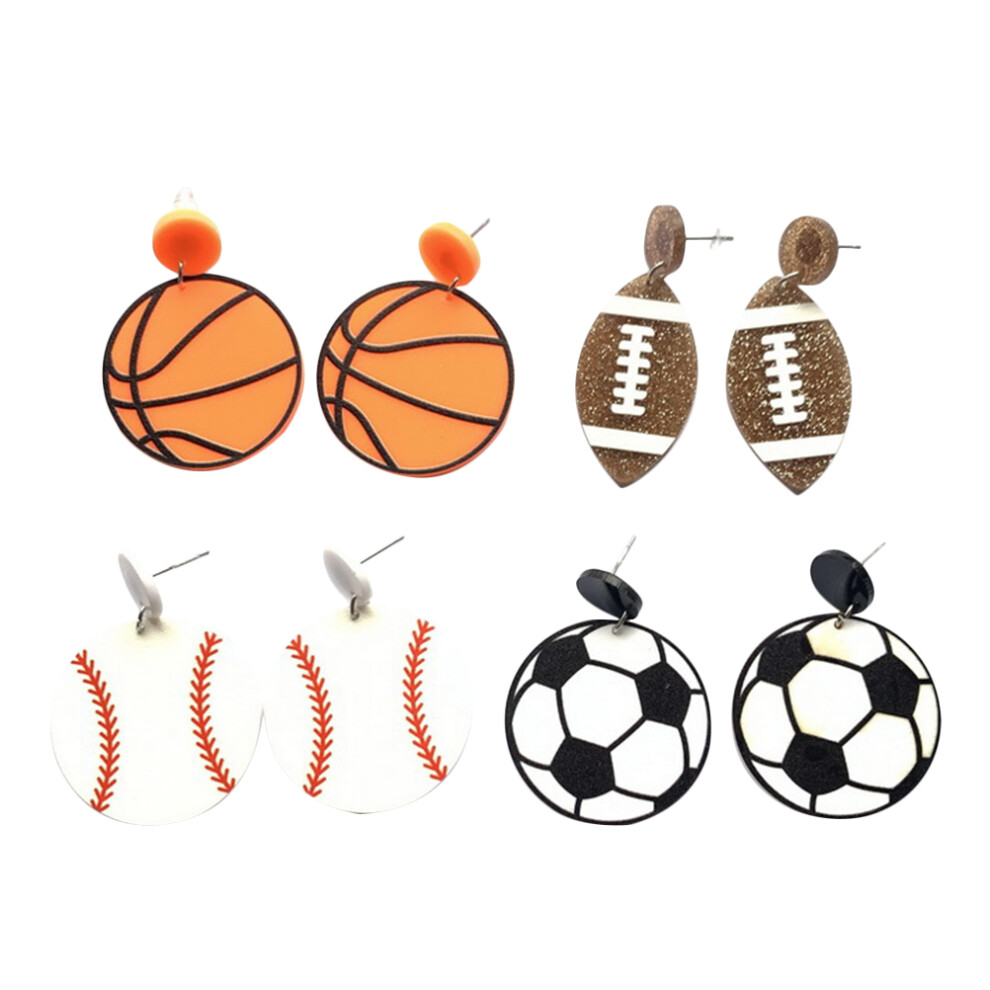 20Pary Sportowe Kolczyki Damskie Wielokolorowe Baseball I Soccer-image