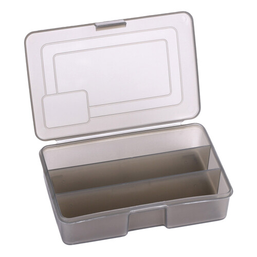 4Pcs Brown Plastic Fishing Tool Boxes 3-Compartment Waterproof Storage