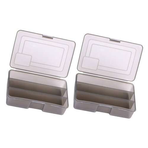4Pcs Brown Plastic Fishing Tool Boxes 3-Compartment Waterproof Storage 1