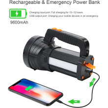 Torcia super luminosa di grandi dimensioni, luce di lavoro diffusa per campeggio all'aperto, super resistente e portatile, garanzia a vita, luce