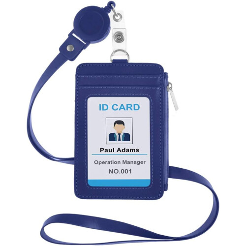 Ανασυρόμενο Badge Buddy, Θήκη Ταυτότητας από Γνήσιο Δέρμα με Ανασυρόμενο Κορδόνι,