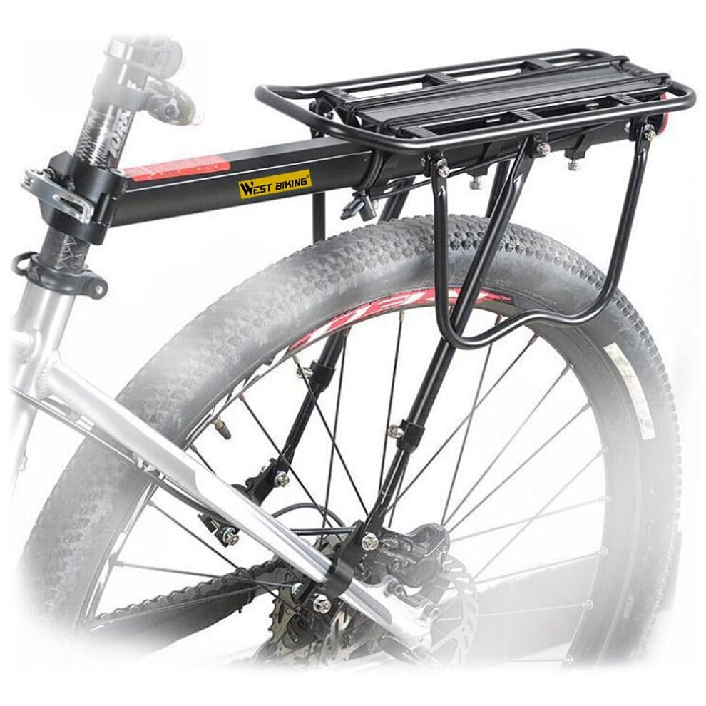 Easy To Install Bicycle Cargo Rack, Universal Adjustable Design With High-Quality Aluminum Alloy Frame For 110Lb Load Capacity 9128293676878