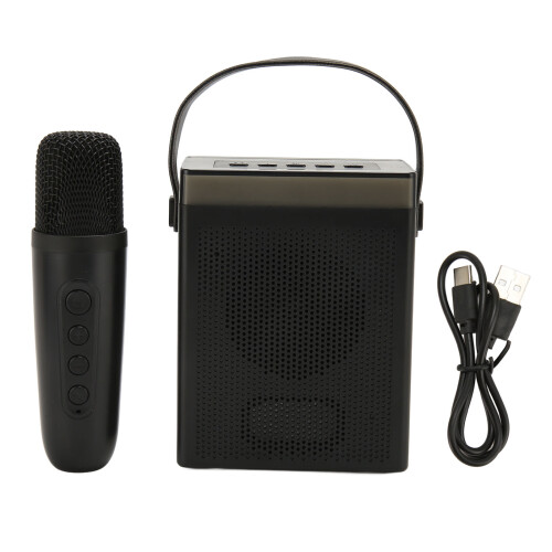 Μηχανή καραόκε Bluetooth με ρυθμικά φώτα LED, διπλά ασύρματα μικρόφωνα και φωνητικά