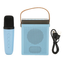 Mini machine de karaoké avec lumières LED, enceinte Bluetooth portable offrant un son stéréo et un effet d'écho réglable pour enfants et