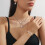 Ensemble de bijoux en strass élégants, collier en cristal, 6