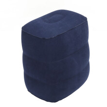 Blauer PVC-Flocken aufblasen Fußstütze Kissen – Für Reisen & Zuhause