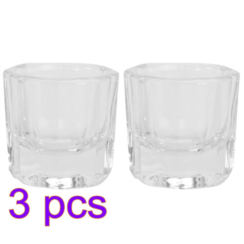 3 Pack Nail Art Crystal Cup Soaking Container Manicure Glass Cups 2