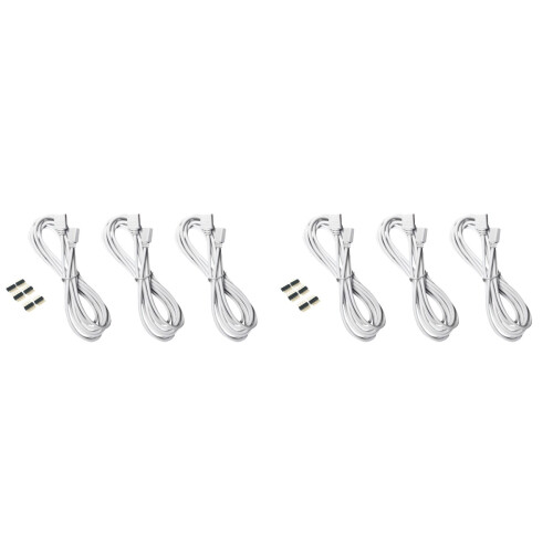 18Pcs White LED Strip Extension Cable Rgb Light Cord Easy Connect 1