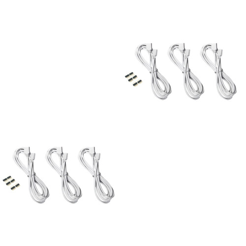18Pcs White LED Strip Extension Cable Rgb Light Cord Easy Connect 2