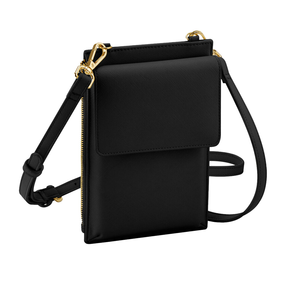 Bagbase Unisex Black Pu Phone Carry Case In - Image 3