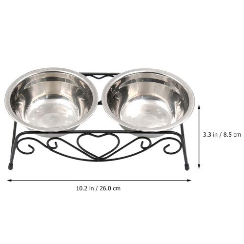 1Conjunto Comedouro Elevado Para Cães E Aço E Ferro Preto 1
