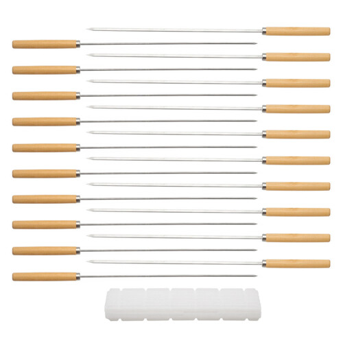 1Conjunto Espetos De Aço Inoxidável Com De Para