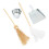 2Conjuntos Kit Mini De Vassoura Balde E Pano Para Decoração De Bonecas 3
