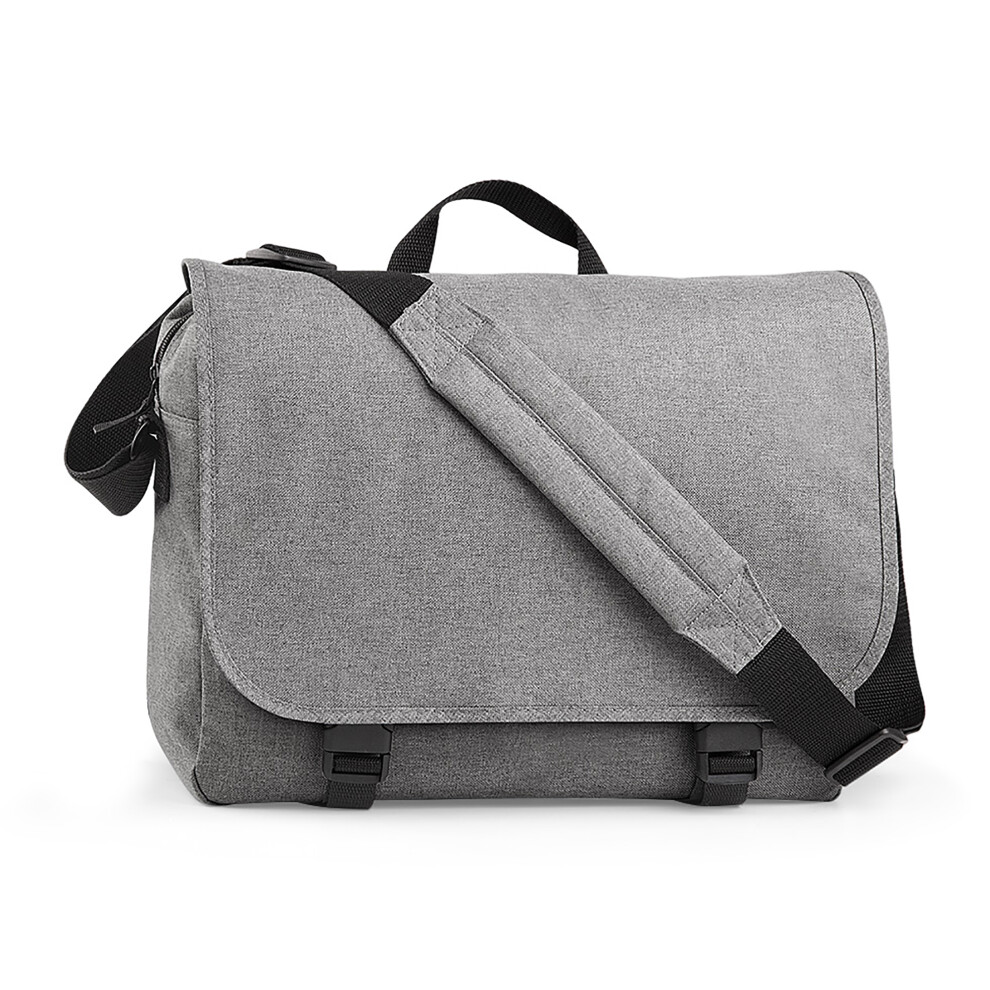 Bagbase (One Size, Marl) Two-Tone Digital Messenger Bag (Up To 15.6Inch Laptop Compartment) Grey