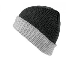 (One Size, Black/Grey) Result Winter Essentials Double Layer Knitted Hat