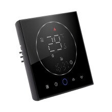 Quadratischer schwarzer drahtloser Thermostat für Zuhause, präzise & programmierbar, 95–240 V AC