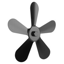5 Blades Aluminium Alloy Heat Powered Stove Fan Blade Replacement Black