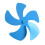 Aluminiumlegierung 5-Blatt-Kaminventilator, Blau 14