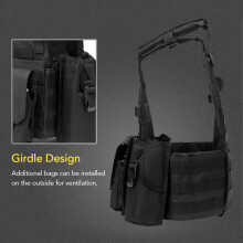 Quick Release Tactical Airsoft Vest, Adjustable, 55x45cm, Khaki/Black