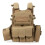 Quick Release Tactical Airsoft Vest, Adjustable, 55x45cm, Khaki/Black 3