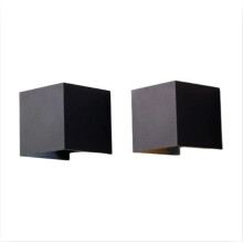 Luminárias externas, arandelas de parede quadradas de alumínio para uso interno e externo, à prova de ferrugem e resistentes à corrosão, branco