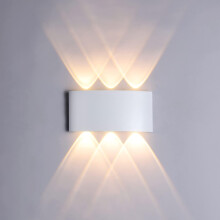 Applique murale moderne étanche avec éclairage vers le haut et vers le bas pour une utilisation intérieure et extérieure, corps en aluminium 17 x