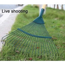 Ancinho de jardim resistente, com revestimento de tinta antiferrugem para armazenamento seguro a longo prazo, design ergonômico com cabo