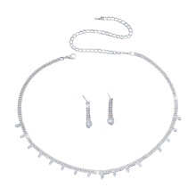 Elegante bruidssieraden set kristallen strass ketting oorbellen
