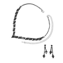 Colorful Rhinestones Necklace and Earring Set Accessories for