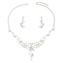 Elegantes Brautschmuck-Set, Strass-Halskette, Tropfen-Ohrringe,