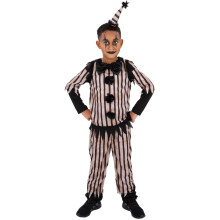 (7-9 Years, Black/White) Smiffys Boys Vintage Clown Costume Set