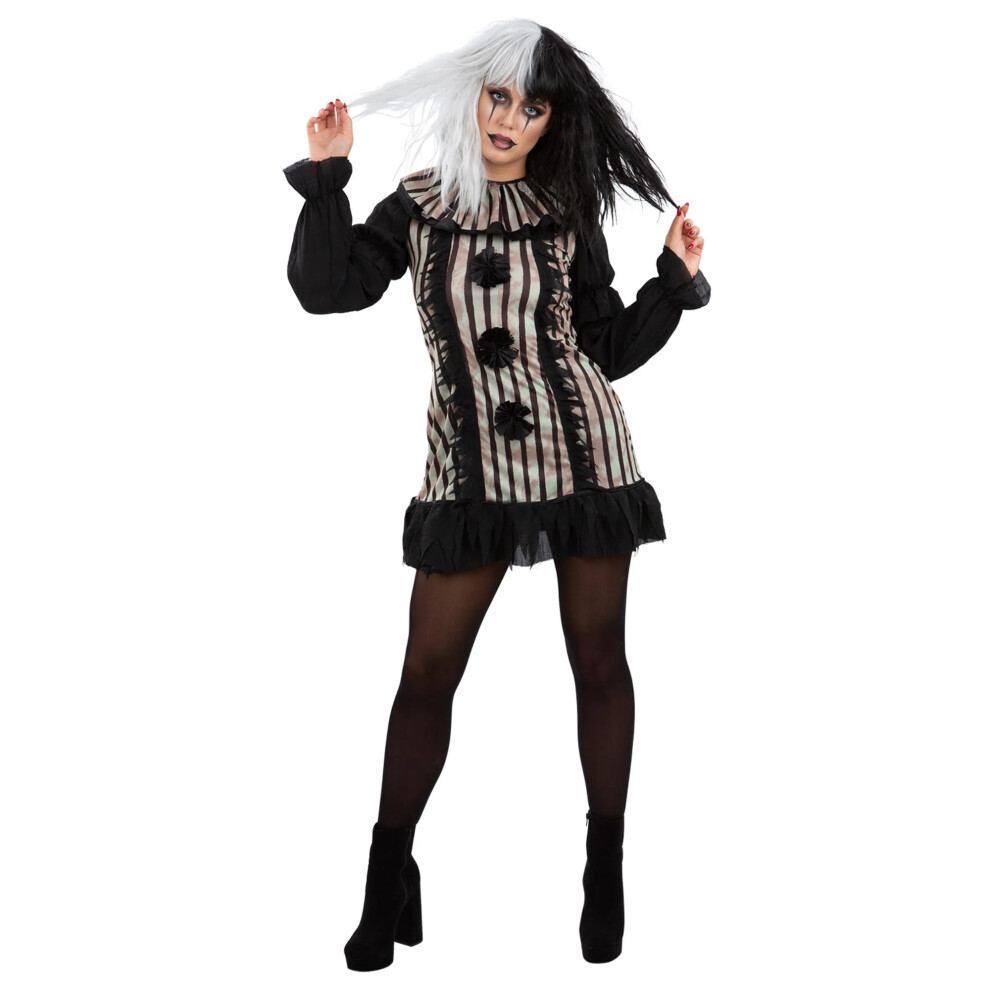 Smiffy's (16-18 Uk, ) Womens/Ladies Vintage Clown Costume Set Black