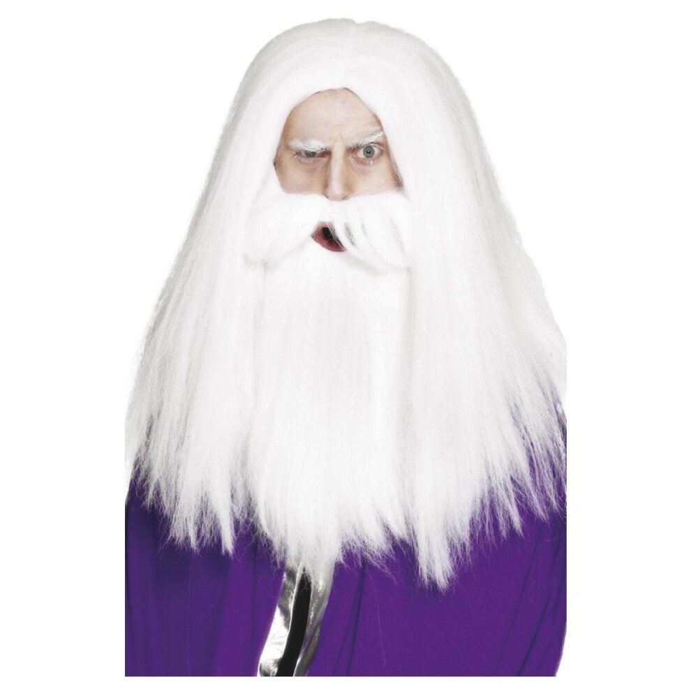 Smiffy's Magician Beard & Wig Set White