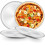 Conjunto de 4 assadeiras de pizza de aço inoxidável de 34 cm (13,5 polegadas), construção robusta, superfície antiaderente para facilitar a 2