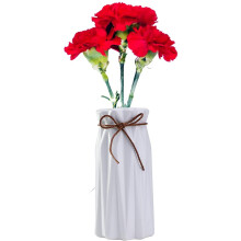 Chic Clear Glass Unique Gift Vase, Geometric White Ceramic Vases Inspired Decorative Flower Vase, Adds Charm to Home Decor, Wedding Ceremony Decor,