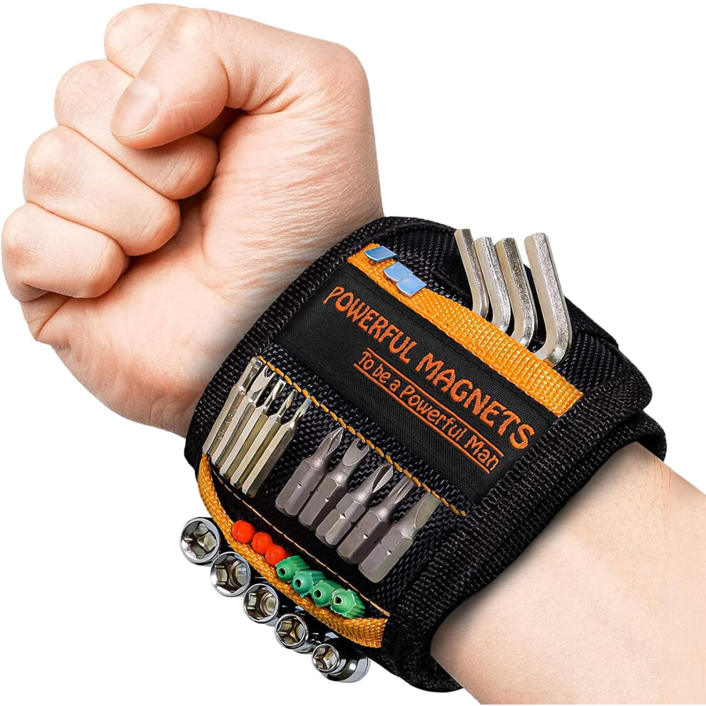 Unique Gift For Diy Handyman, Lightweight Magnetic Wristband With 15 Strong Magnets For Holding Screws, Durable Material And Breathable Mesh Backing, 9128293704496