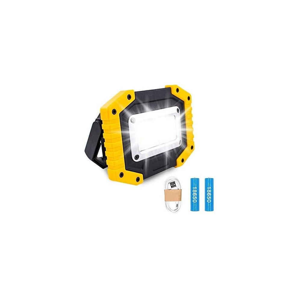 Rechargeable Led Work Light For Outdoor Enthusiasts, Ultra Bright Double Lamp Design With 3 Modes Emergency Light, Portable Flood Lights 30W 2000 9128293945868