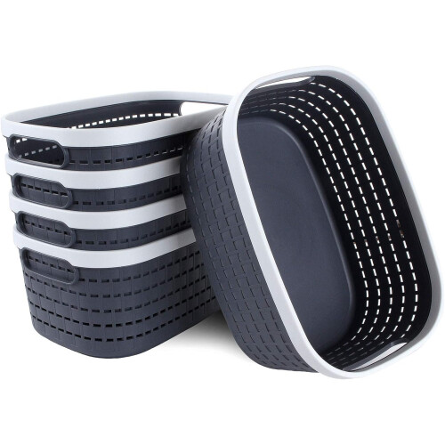 Versatile Storage Baskets, Strong Material Comfortable Handle Design Best Organizer for Office Bathroom Kitchen Wardrobe, Space-saving Design Serving 1