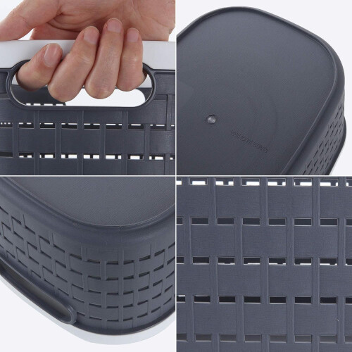 Versatile Storage Baskets, Strong Material Comfortable Handle Design Best Organizer for Office Bathroom Kitchen Wardrobe, Space-saving Design Serving 2