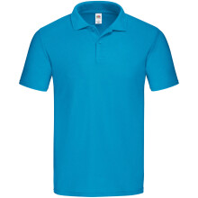 (L, Azure) Fruit of the Loom Mens Original Pique Polo Shirt
